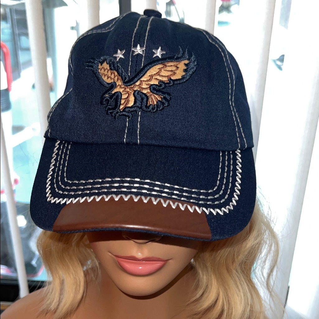 Men / Women Navy Blue Cap With Eagle Embroidery